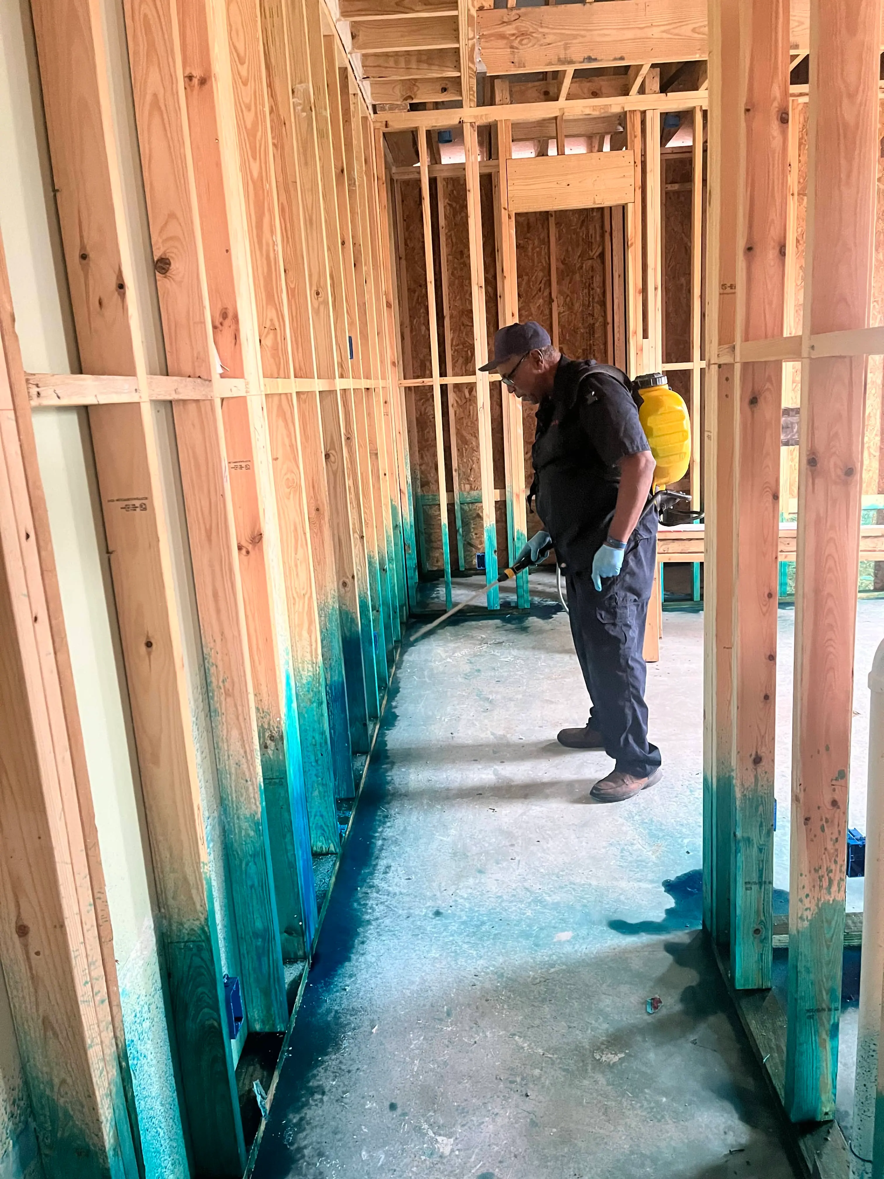 Termite treatment application for new construction homes